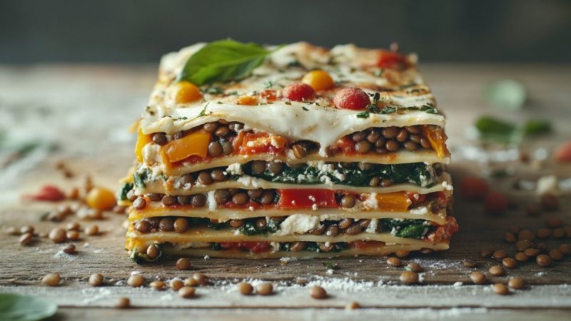 Recette de lasagne végétarienne aux lentilles savoureuses